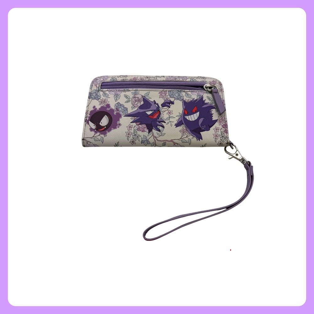 Pokemon Gengar Haunter Gastly Floral Wristlet Wallet Purple